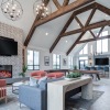 clubhouse tv and fireplace with chairs J Centra Burlington NJ luxury apartments 