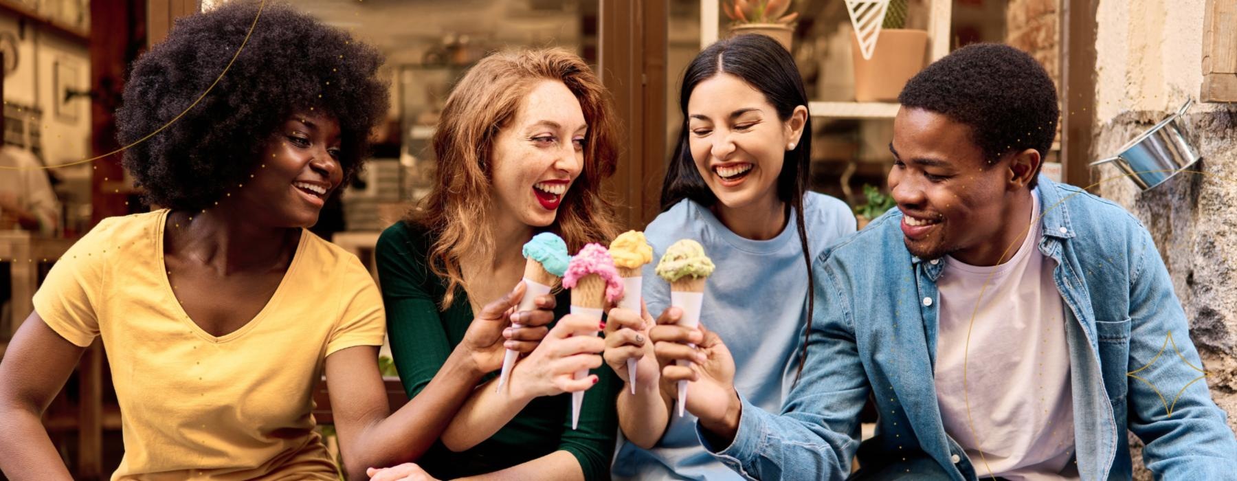 a group of people holding ice cream cones Mount Holly NJ apartments for rent J Centra Burlington 